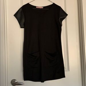 Mini black casual dress